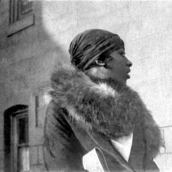 Woman in Fur Collar Coat Photo Print  | Vintage Black Americana | 1920's Era Classic Flapper, Vintage Beauty