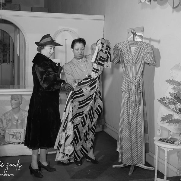 Customer in Dress Shop Photo Print | Vintage Black Americana | South Side Chicago Illinois, Bronzeville