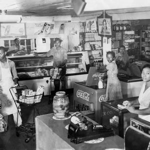 Grocery Store Market Clerks Counter Display Photo Print | Black Americana | Coca Cola Collectibles 7up 1930s