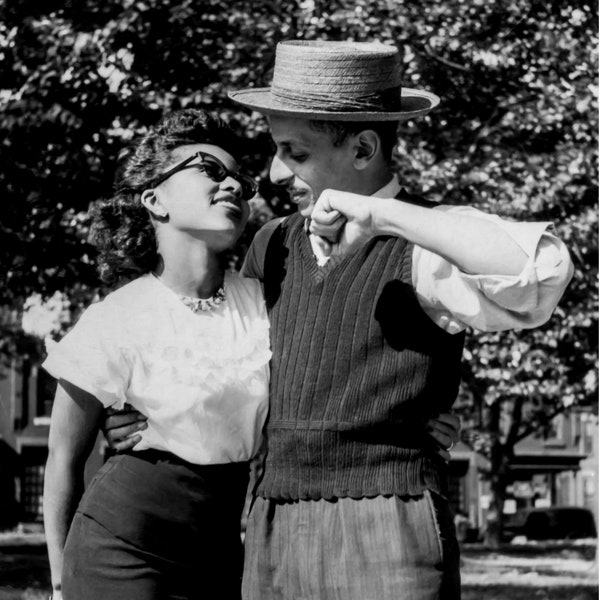 African American Couple Man and Woman Cuddling Photo Print | African American Vintage Photograph | Black History | 1940s