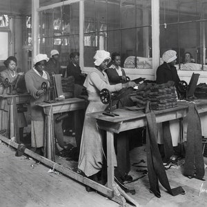 Women Working in a Factory Photo Print | Black Americana | World War I WWI Blue-Collar Workers
