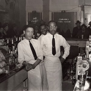 1940s Bartenders Photo Print Vintage Black