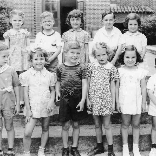 Kids Grade School Classroom Photo Print 1930s | Vintage Photo | Black and White Photography