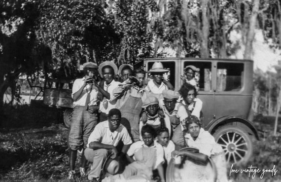 U.S.A Vintage Photo アメリカン ヴィンテージ 集合写真 African American Group of Friends Vintage Photo Print | Black