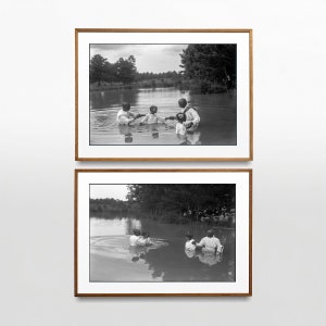 African American Baptism Vintage Photo Prints | Black Americana | Black Church Religious Set of Prints