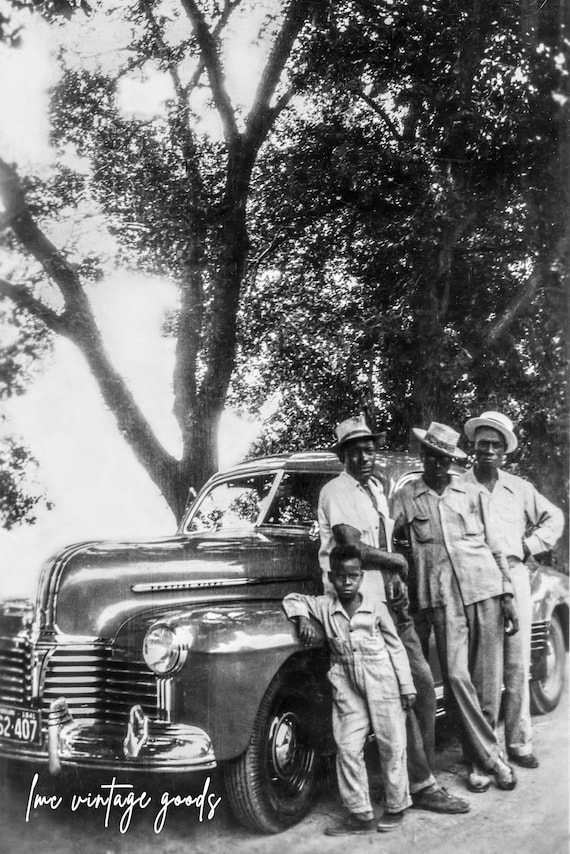 Men in Work Clothes Photo Print | Black Americana | 1940s Blue