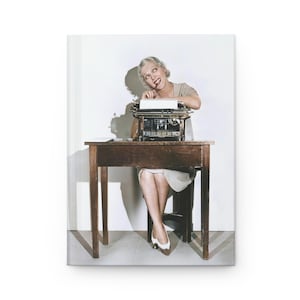 Female Writer Hardcover Journal, Literary Diary, Notebook - Matte Cover Image from the 1930s, Gift for Writers, Journaling