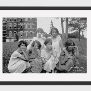 Women Female Coeds Photo Print | Vintage Black Americana | 1920s