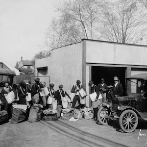 Newspaper Boys at Work Photo Print | 1920s Paper Boy Newspaper Delivery
