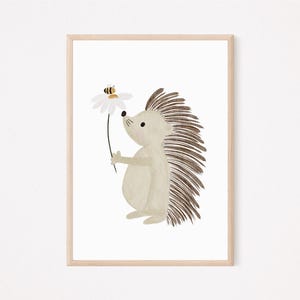 Kinderposter Igel A4 Biene Daisy Gänseblümchen Wandbild Geschenk Kinderzimmer poster Baby Kinderbild Poster babyposter kinderzimmerposter
