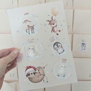 Bügelbilder Weihnachten, Größe A5, Rentier, Eisbär, Faultier, Weihnachtsbügelbilder Weihnachtsgeschenk Bügelbild Elch Winter