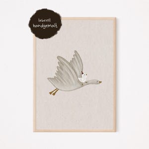 Poster Goose A4 | Children&#39;s picture goose children&#39;s poster little goose baby gift baby shower children&#39;s room poster children&#39;s birthday gift for birth