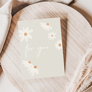 Postkarte Daisy Gänseblümchen For You A6 | Daisy Karte Postkarte Aquarell gemalte Karte für Dich Dankeskarte Geburtstag Blumen