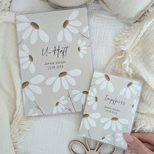 U-Heft und Impfpasshülle GÄNSEBLÜMCHEN personalisiert | Schutzhülle, Geschenk zur Geburt, Mädchen und Junge, Geschenkidee Baby