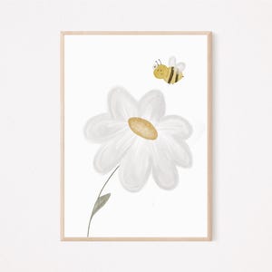 Kinderposter A4 im Set Daisy Bär Regenbogen Biene Poster Frühling Geschenk Kinderzimmer poster Baby Kinderbild babyposter kinderzimmerposter