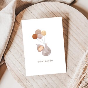 Postkarte Baby Boho A6 | Aquarell gemalte Karte zur Geburt Babykarte kleines Wunder Babyparty Geschenk