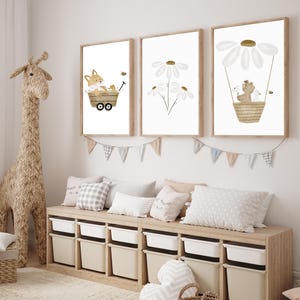 Kinderposter Fuchs Bär Daisy A4 im Set Poster Geschenk Kinderzimmer poster Baby Kinderbild babyposter Biene