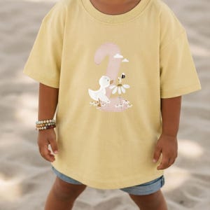 Iron-on transfer for birthdays: Goose with bee, numbers 1-4, daisies, children's iron-on transfer (J-0527) image 9