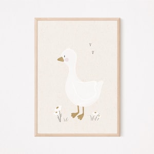 Kinderposter Gans A3, A4 | Gänseblümchen Poster Frühling Geschenk Kinderzimmer poster Baby Kinderbild babyposter kinderzimmerposter