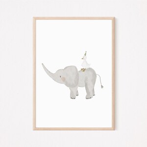 Kinderposter A4 Elefant Gans Poster Frühling Geschenk Kinderzimmer poster Baby Kinderbild babyposter kinderzimmerposter Babyparty