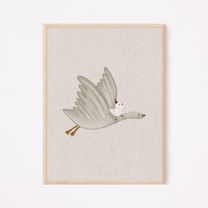 Poster Gans A4 | Kinderbild Gans Kinderposter kleine Gans Babygeschenk Babyparty Kinderzimmerposter Kinder Geburtstag Geschenk zu Geburt