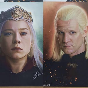 The Black Queen and The Prince, Rhaenyra, Daemon Targaryen / Art Print Fanart House of the Dragon