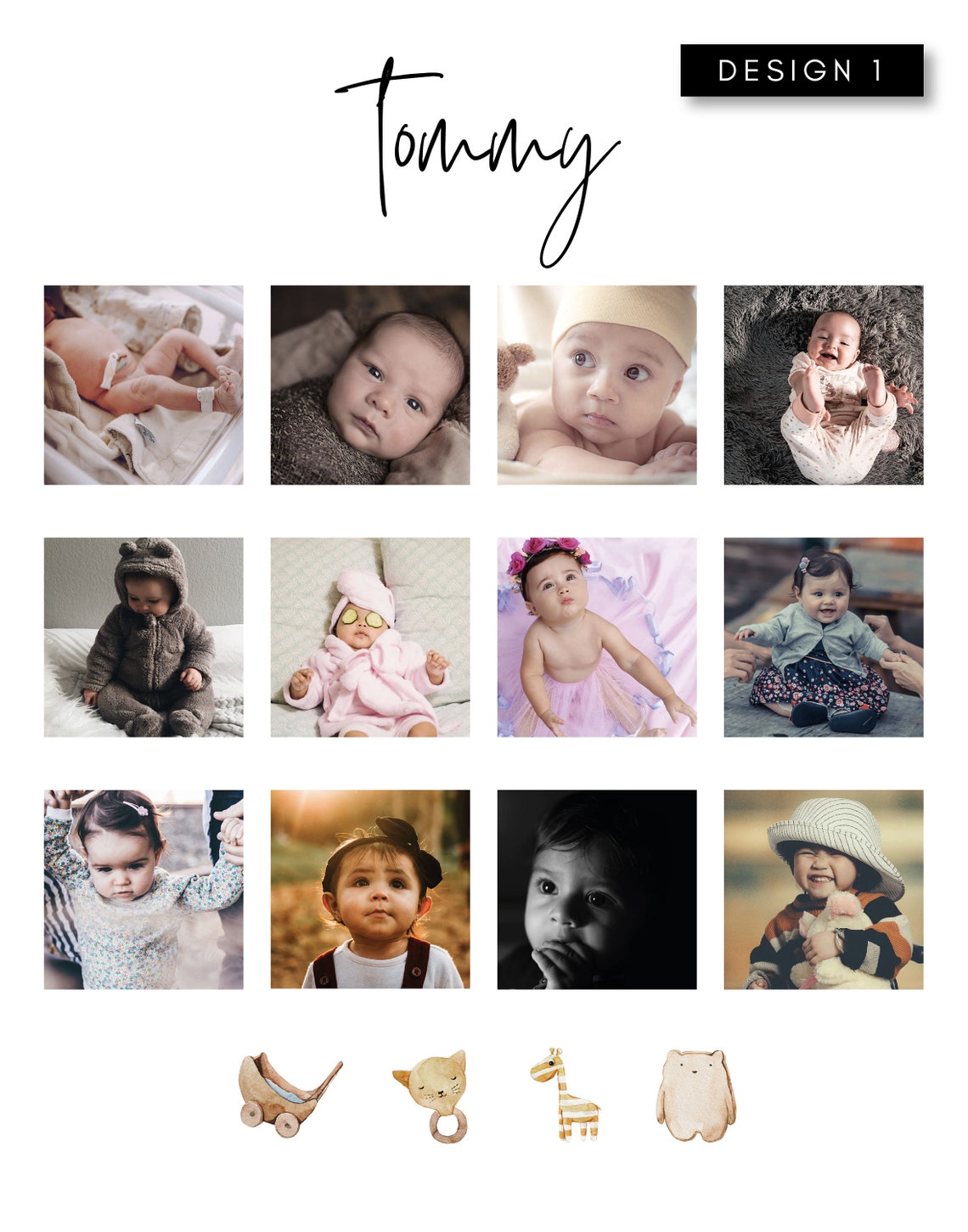 My First Year Picture Frame Personalized Gift for Babies Etsy