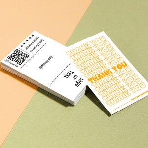 Retro Thank You Inserts - 25-200ct, 3x5 inch- Ideal for Holiday Guests, Clients, Events - Vintage Style QR Code -Hosting Info, WiFi Code