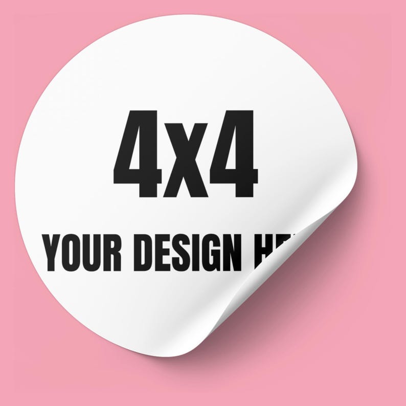 Sticker 4 Inch Width Custom 4x4 Round Stickers (individual Cut) | Small Business Logo ...