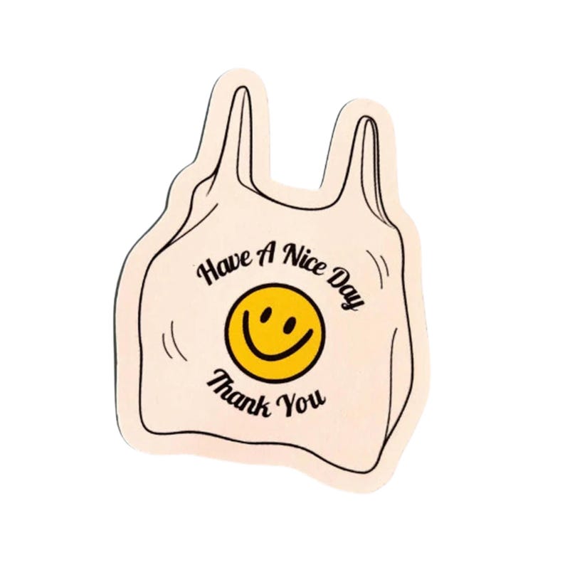 Die-Cut Smiley Face Bag Thank You Cards (Digital Download) image 2