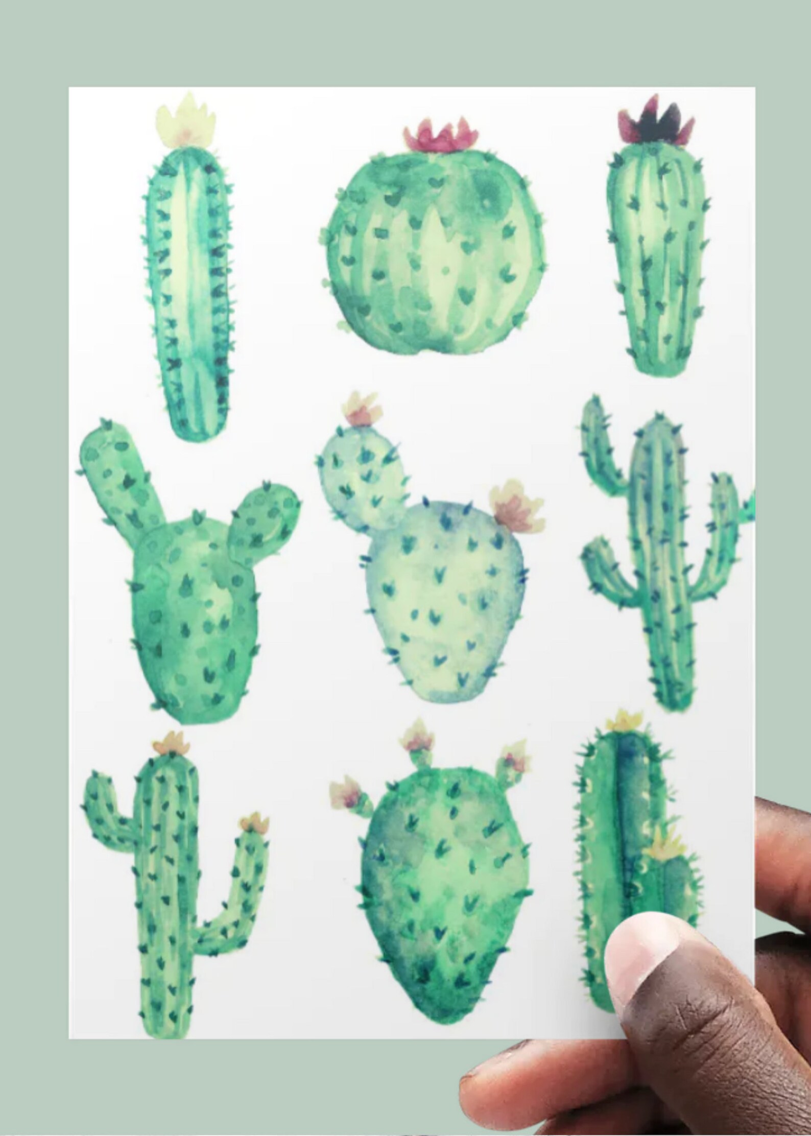 Cactus Greeting Card Modern Cactus card Cute For Plant Etsy