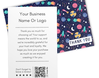 Thank You Cards Printed 4x6 (25-100 Cards) To the Moon and Back Custom with QR Code | Personalized | Small Business, Baby showers, Events
