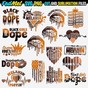 Pacote de melanina svg png, Dope svg, png, design de camiseta do Mês da História Negra para sublimação e corte