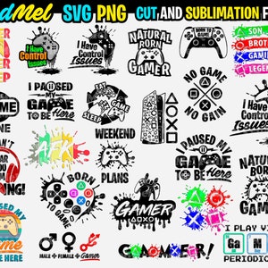 24 Gamer Bundle Designs in den Formaten svg, png, eps