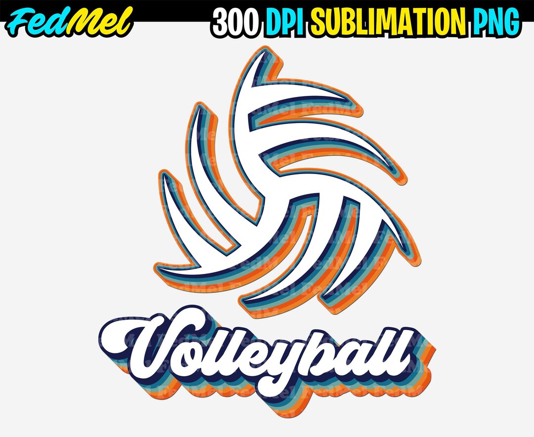 Retro Volleyball Png Design for Sublimation Etsy