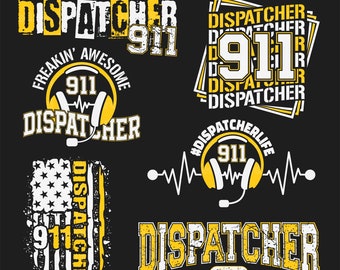 Dispatcher 911 png bundle, Police png, Rescue png, Emergency png, Distressed dispatcher t-shirt sublimation design
