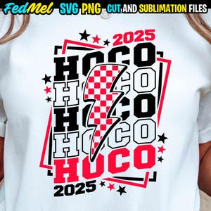 Hoco svg, Homecoming svg, Hight School Reunion svg, png checkered Lightning bolt design for sublimation and cutting