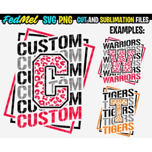 Custom school spirit svg, png Personalized Leopard team mascot design for sublimation and cutting