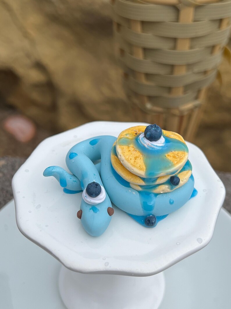 Blueberry Pancake Snake Handmade Clay Food Art Photo Inspiration