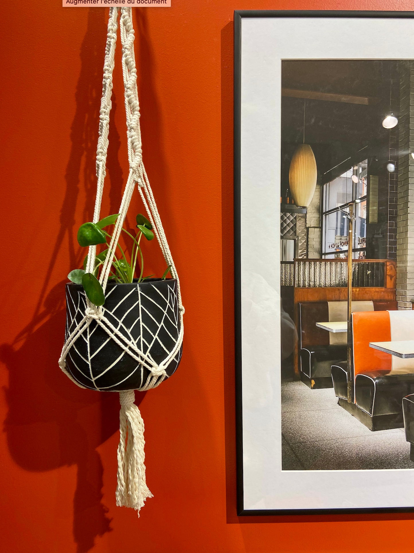 Macramé Support Pour Plante Pavla - Fait Main en Coton Recyclé.