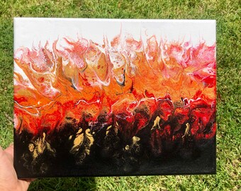 Siren Handmade Original Abstract Canvas Fluid Art Pour Painting Dutch ...