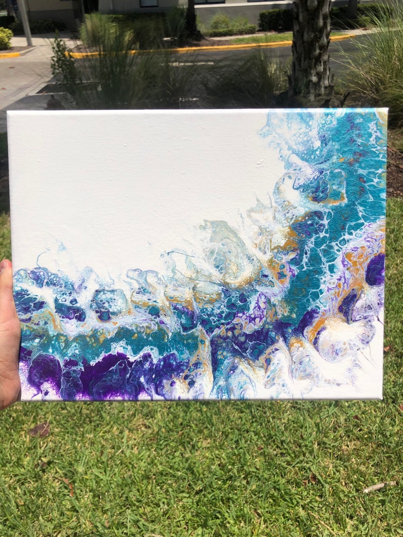 Siren Handmade Original Abstract Canvas Fluid Art Pour Painting Dutch ...