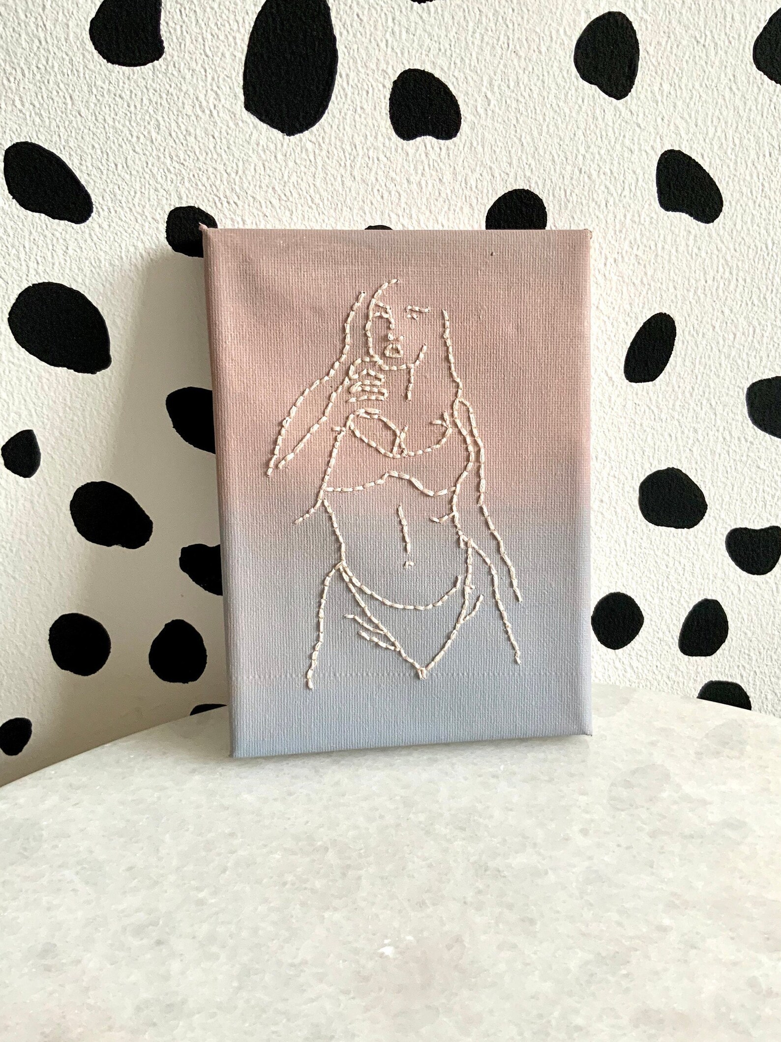Embroidered Canvas Art Nude Art Nude Canvas Body Etsy