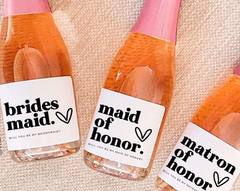 Bridesmaid Proposal Wine Label, Bridesmaid Gift Idea, Bridesmaid Gift Box, Gift for her, Bridesmaid Candle, Bridesmaid Mini Champ