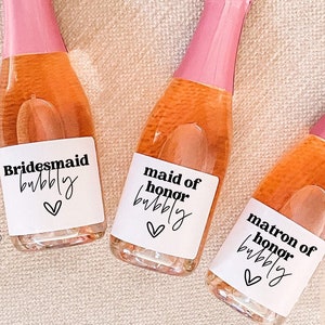 Bridesmaid Bubbly, Maid of Honor, Bridesmaid Proposal, Bridesmaid Gift, Bridesmaid Wine Label, Bridesmaid Proposal Box, Bridesmaid Candle