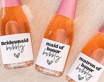 Bridesmaid Bubbly, Maid of Honor, Bridesmaid Proposal, Bridesmaid Gift, Bridesmaid Wine Label, Bridesmaid Proposal Box, Bridesmaid Candle