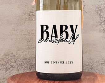Baby Announcement Wine Labels | Personalized Pregnancy Announcement Gift | Pairs well with being Grandparents | Gift for Aunt Gift forUncle