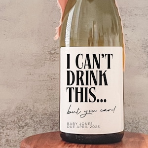 Etiquetas de vinho para anúncio de gravidez | Presente personalizado para anúncio de gravidez | Combina bem com avós | Presente para tia e tio