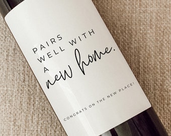 Housewarming Gift | New Place | Housewarming Wine Label | Gift for Her, Him | New Home Owner Gift | Realtor Gift to Clients