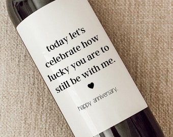 Anniversary Wine Label, Funny Anniversary Gift, Gift for him, Gift for her, Quarantine Anniversary, Funny Wine Label, 1st Anniversary